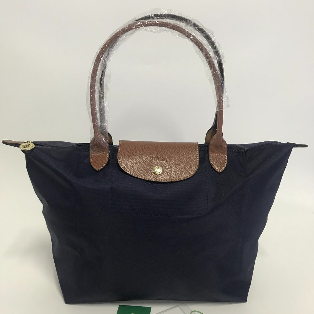 NWT. Longchamp Le Pliage NAVY BLUE LARGE SB